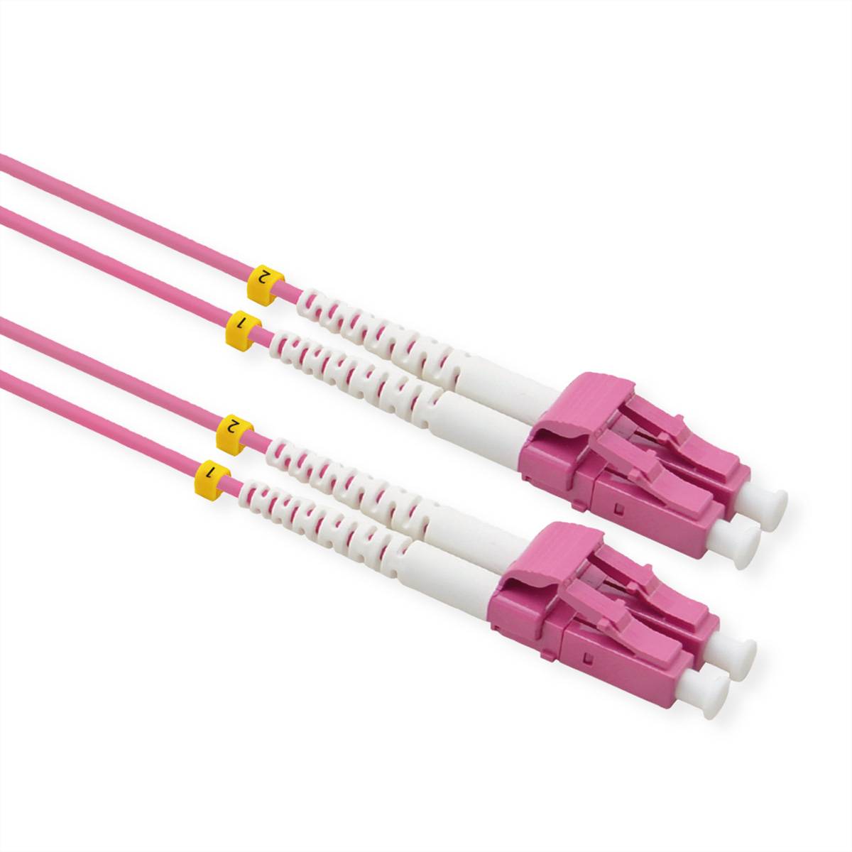 VALUE LWL-Kabel 50/125µm OM4, LC/LC, Low-Loss-Stecker, violett, 10 m Fiber Optic Kabel OM4