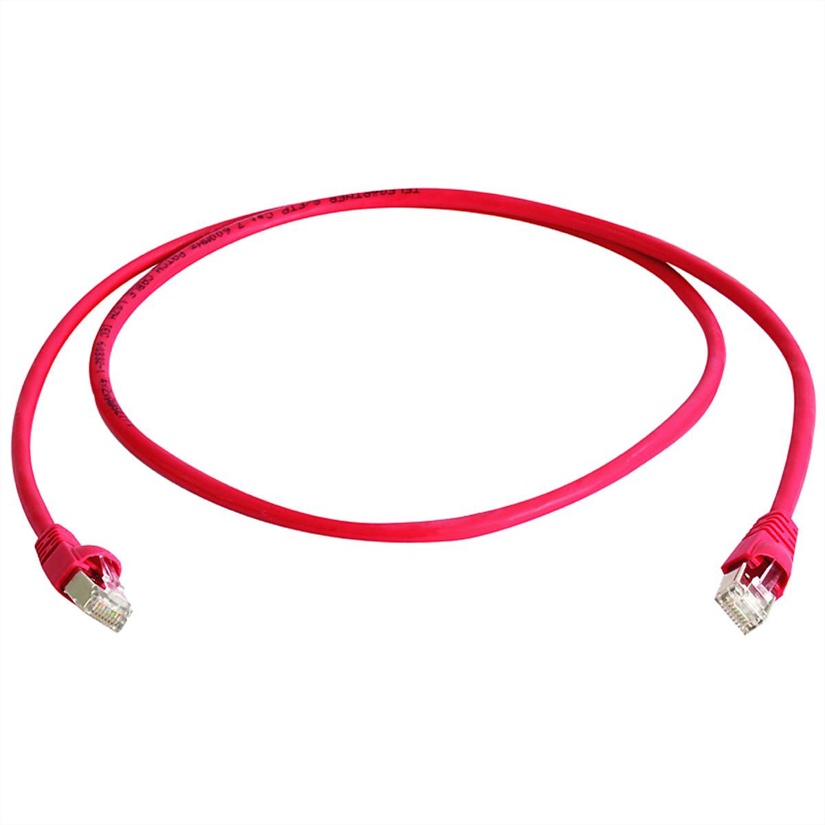 TELEGÄRTNER Patchkabel S/FTP Cat.6A 10/100/1000BT, crossover, rot, 2 m Twisted Pair Kabel (PiMF)