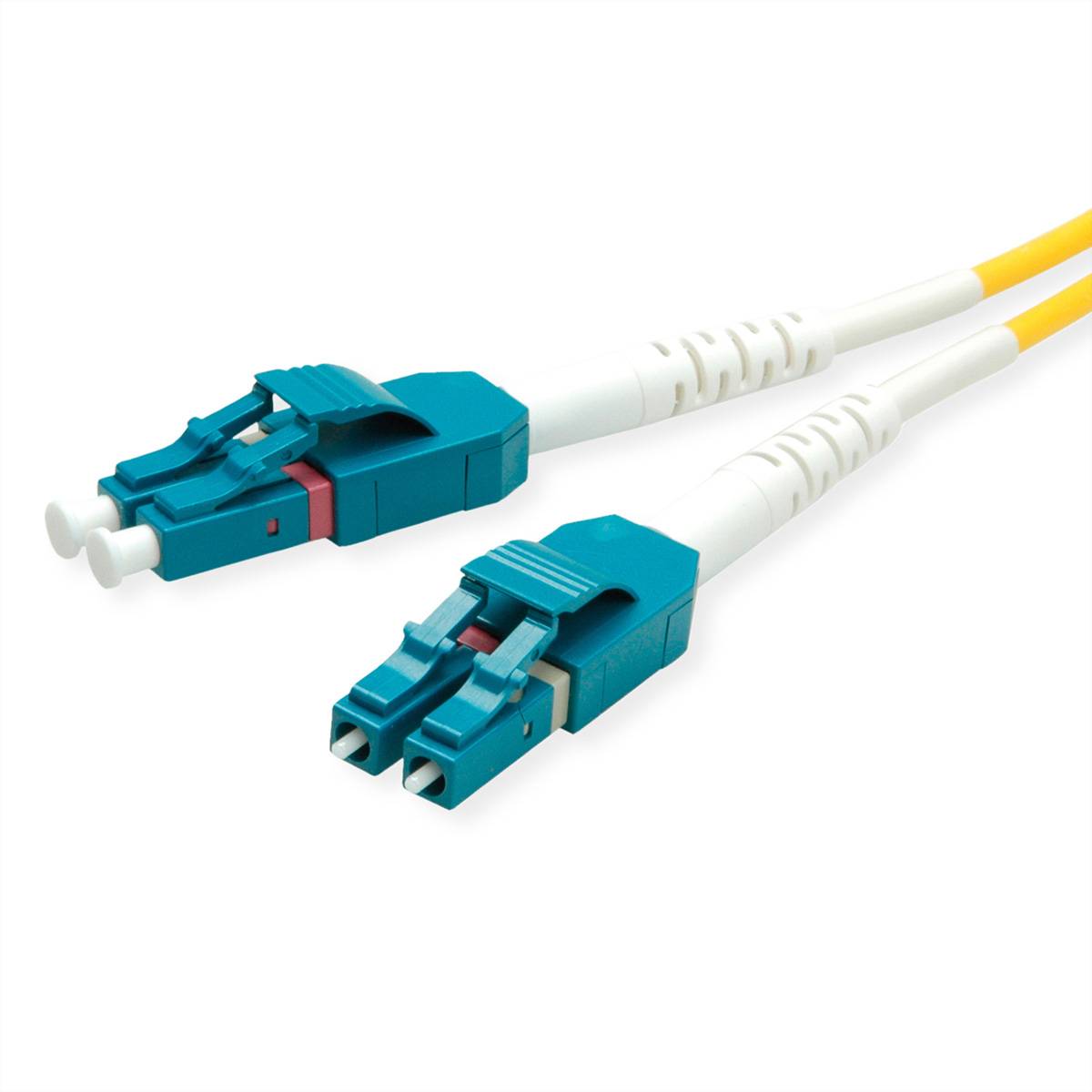 ROLINE LWL-Kabel Duplex, Single Mode 9/125µm OS2, LC/LC, gelb, 2 m Fiber Optic Kabel LWL-Patchkabel