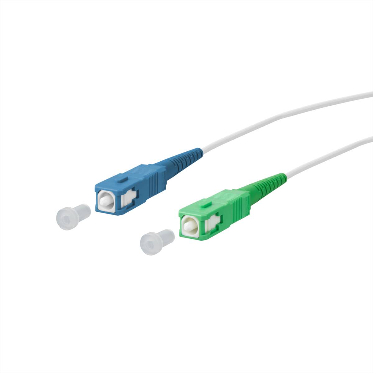 METZ CONNECT OpDAT Patchkabel, SC-S/SC-S APC OS2, 3 m Fiber Optic Kabel LWL-Patchkabel OS2