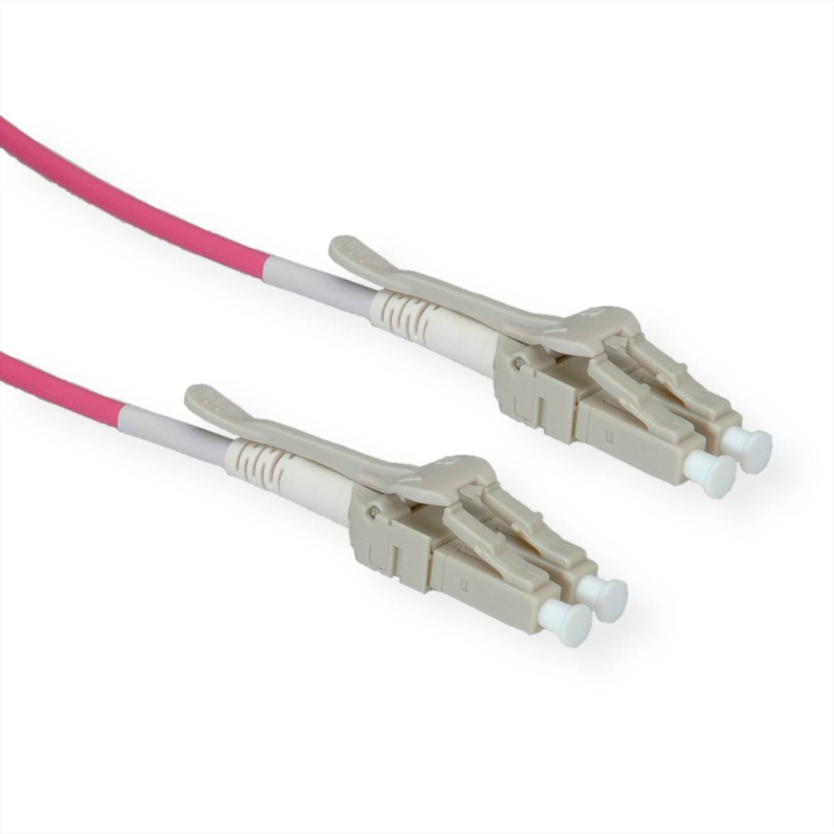 ROLINE LWL-Kabel 50/125µm OM4, LC/LC, Low-Loss-Stecker, violett, 15 m Fiber Optic Kabel OM4