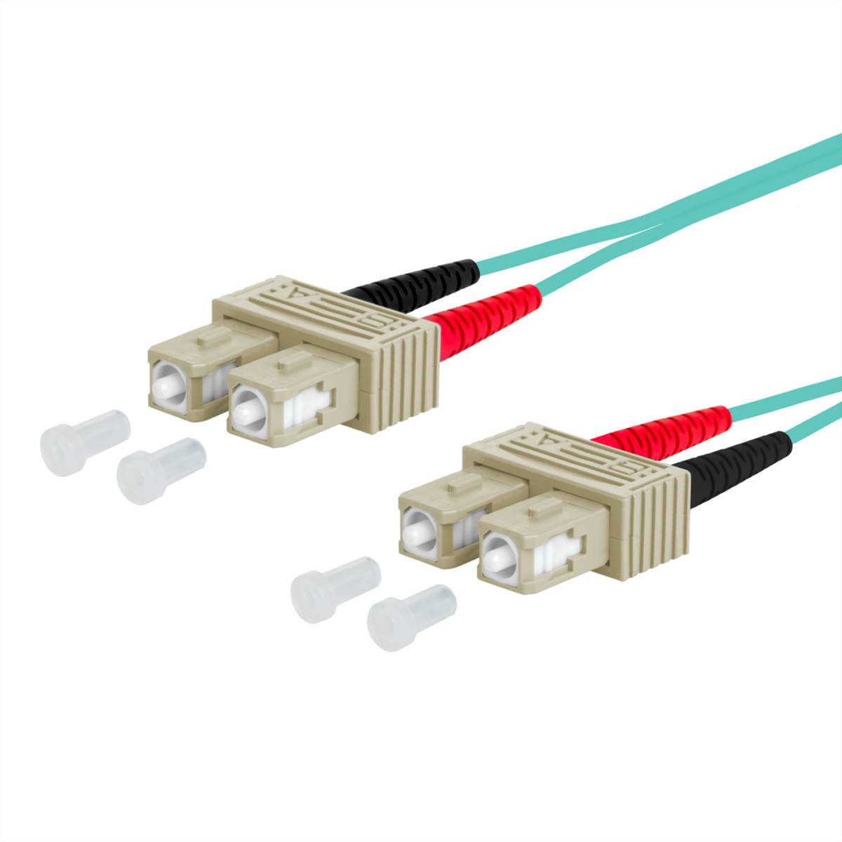 METZ CONNECT OpDAT Patchkabel, SC-D/SC-D OM3, 1,5 m Fiber Optic Kabel LWL-Patchkabel OM3