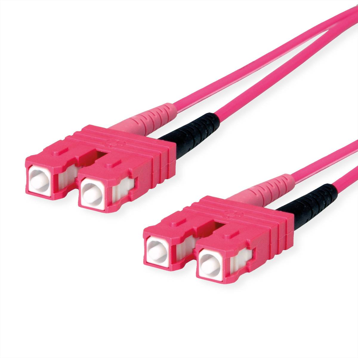 TELEGÄRTNER LWL Rangierkabel 2x G50/125 OM4, 1x SC Duplex - 1x SC Duplex, violett, 3 m OM4