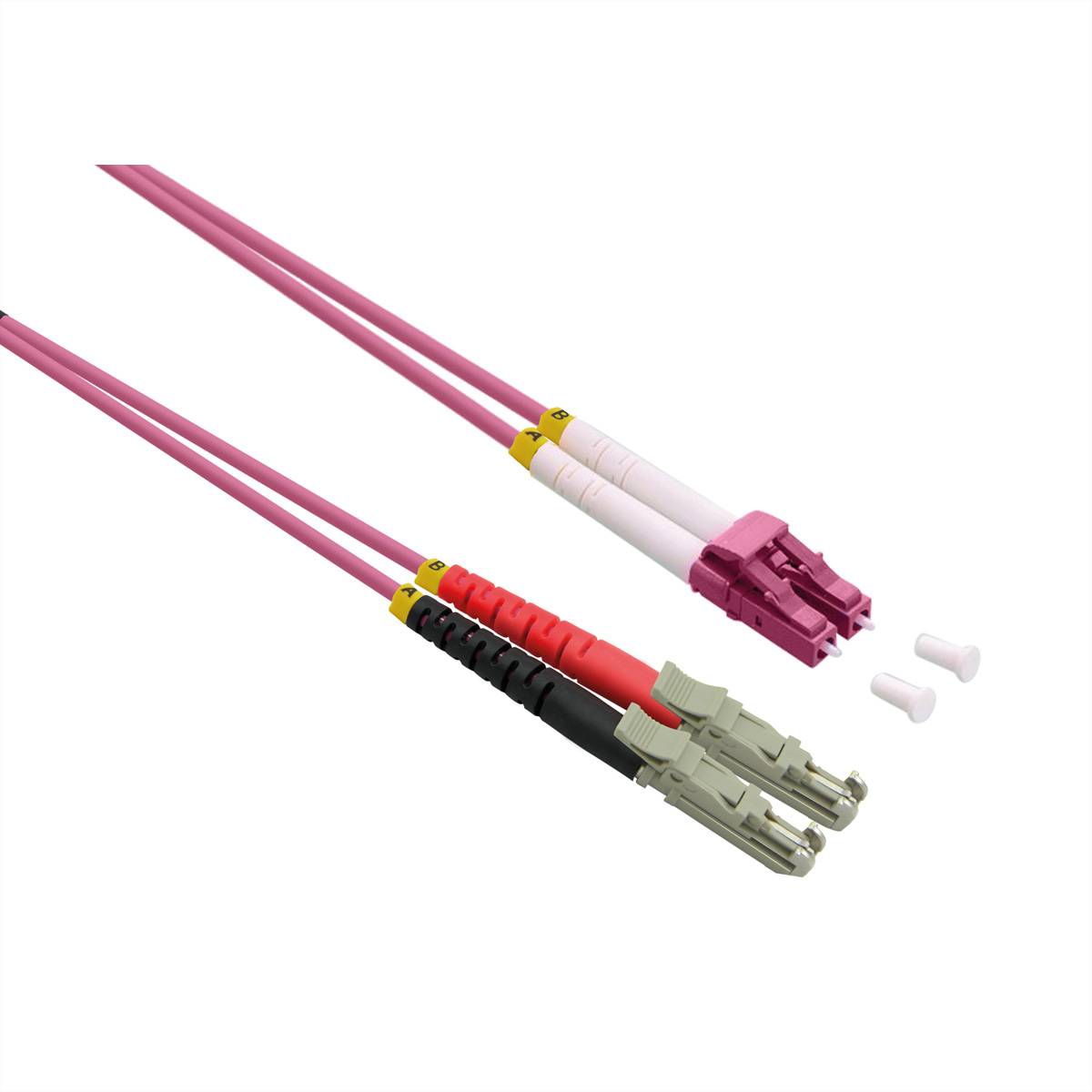 ROLINE LWL-Kabel duplex 50/125µm OM4, LSH/LC, LSOH, violett, 5 m Fiber Optic Kabel LWL-Patchkabel