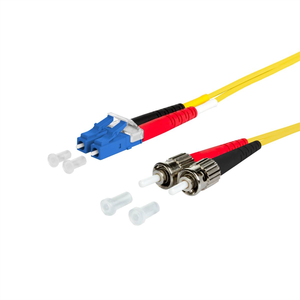 METZ CONNECT OpDAT Patchkabel, LC-D/2xST OS2, 5 m Fiber Optic Kabel LWL-Patchkabel OS2