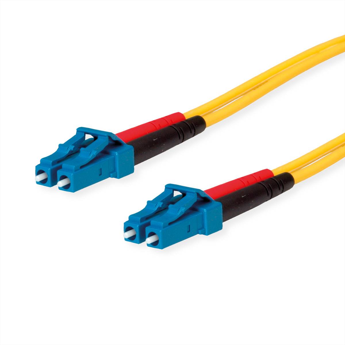 TELEGÄRTNER LWL Rangierkabel 2x E9/125 OS2, 1x LC Duplex - 1x LC Duplex, gelb, 1 m LWL-Patchkabel