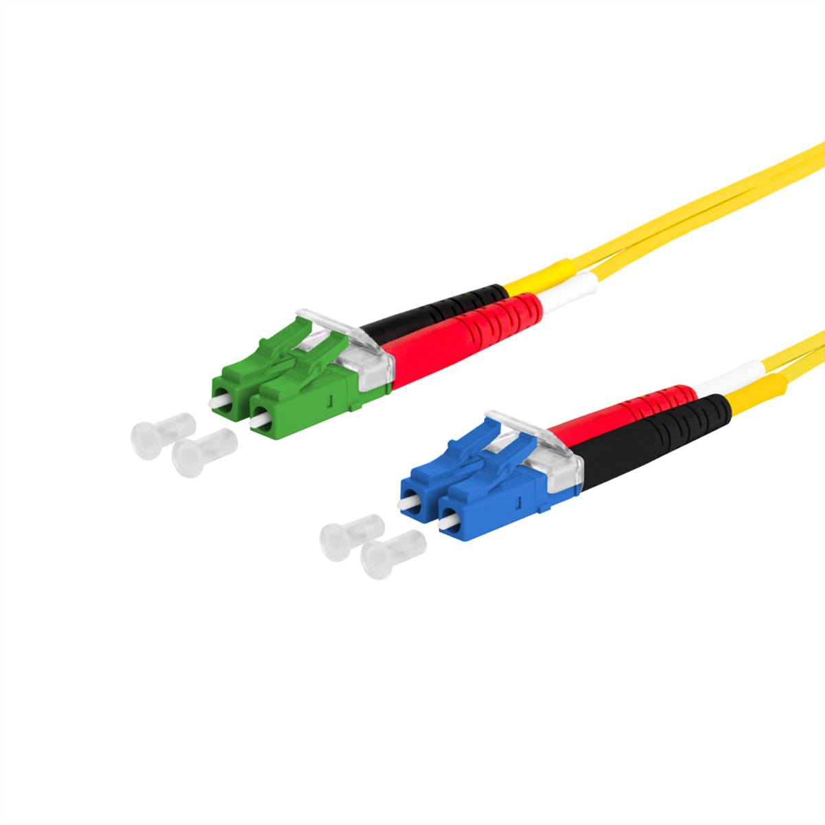METZ CONNECT OpDAT Patchkabel, LC-D / LC-D-APC, OS2, 5 m Fiber Optic Kabel LWL-Patchkabel OS2