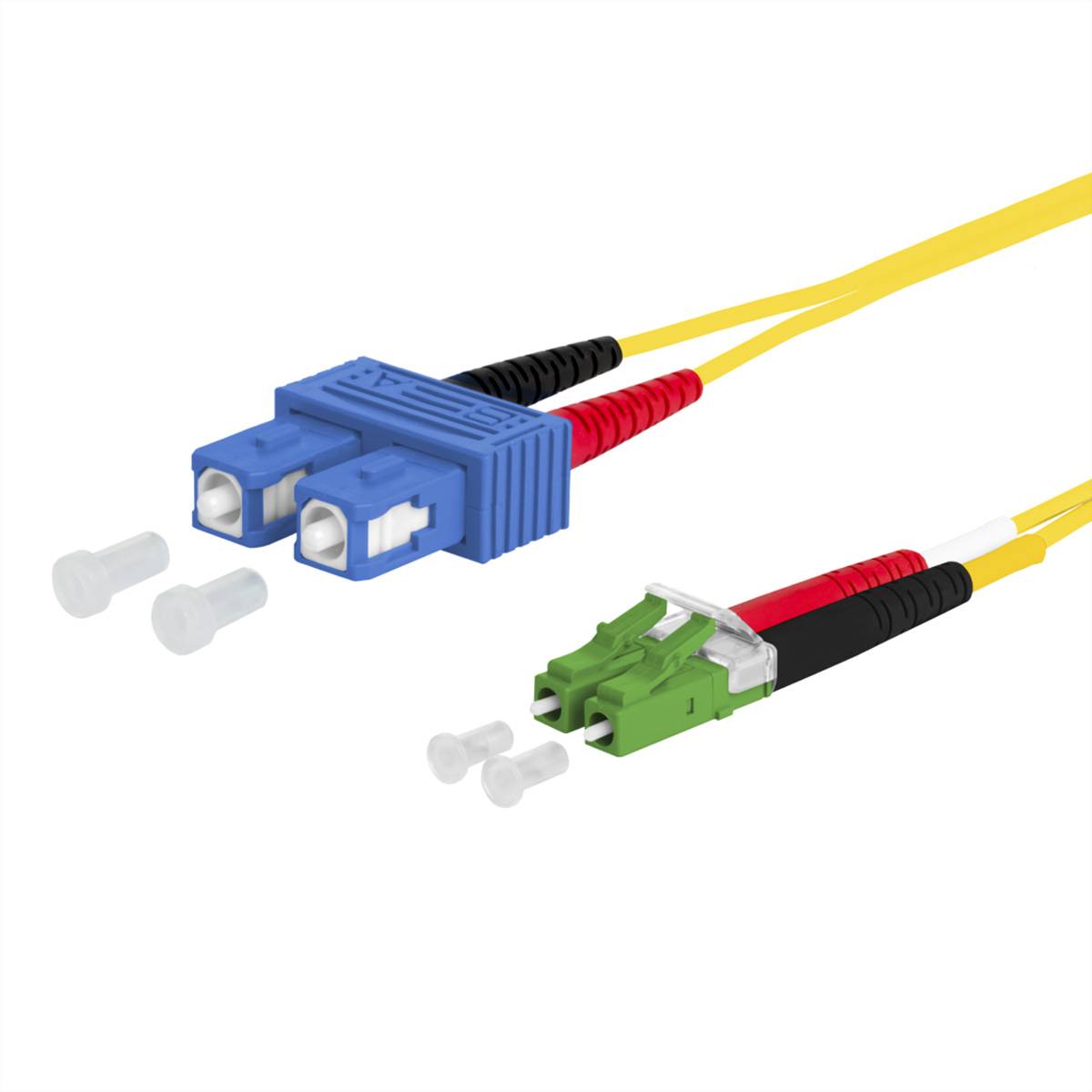 METZ CONNECT OpDAT Patchkabel, SC-D/LC-D APC OS2, 2 m Fiber Optic Kabel LWL-Patchkabel OS2