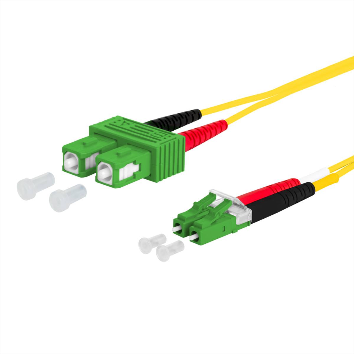 METZ CONNECT OpDAT Patchkabel, SC-D APC/LC-D APC OS2, 1 m Fiber Optic Kabel LWL-Patchkabel OS2