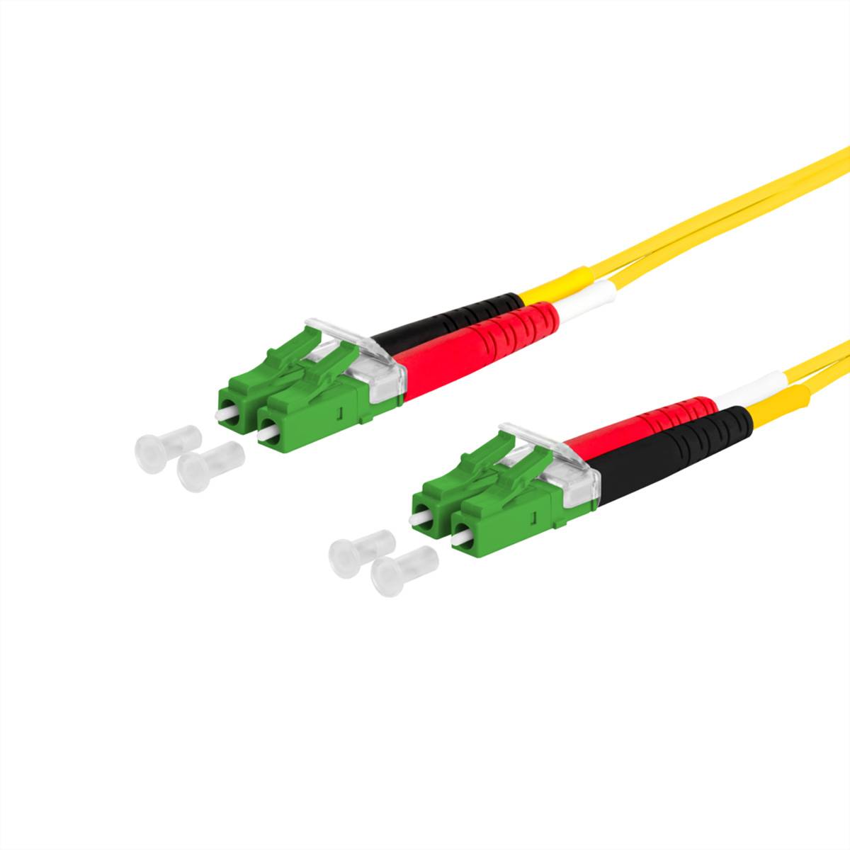 METZ CONNECT OpDAT Patchkabel, LC-D APC/LC-D APC OS2, 5 m Fiber Optic Kabel LWL-Patchkabel OS2