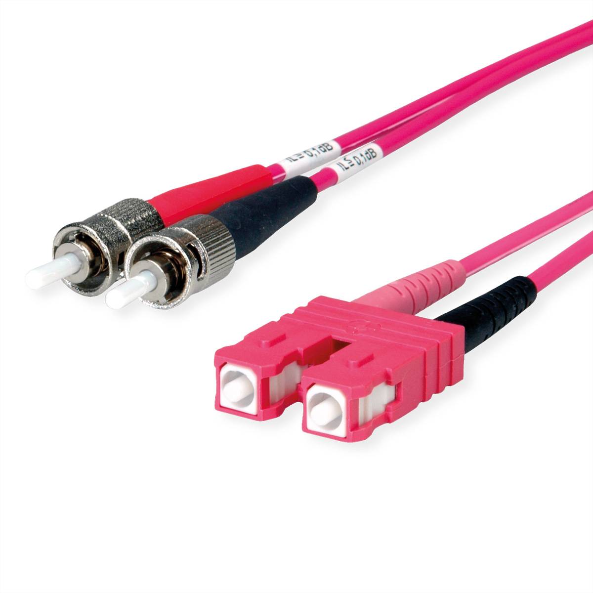 TELEGÄRTNER Duplex-Adapterkabel 50/125 OM4, 2x ST, 1x SC Duplex Stecker, violett, 2 m OM4