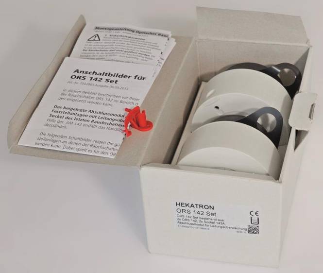 Hekatron Set Optischer ORS 142 Set Rauchschalter 31-5000017-01-04 Install.Baumaterial