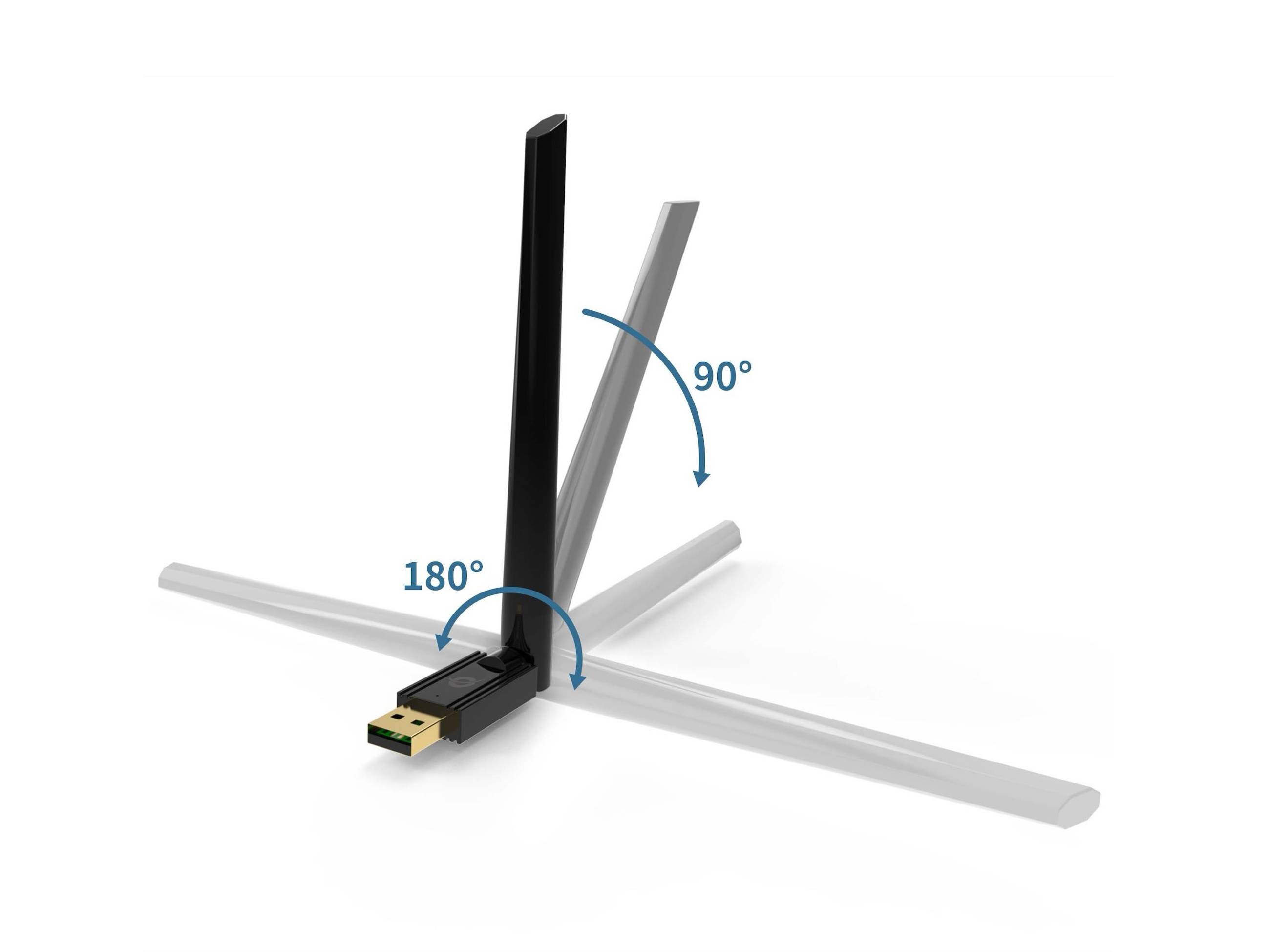 Conceptronic ABBY17B USB-Bluetooth 5.3-Adapter mit externer Antenne und hoher Reichweite - Eingebaut - Kabellos - USB - Bluetooth - 3 Mbit/s
