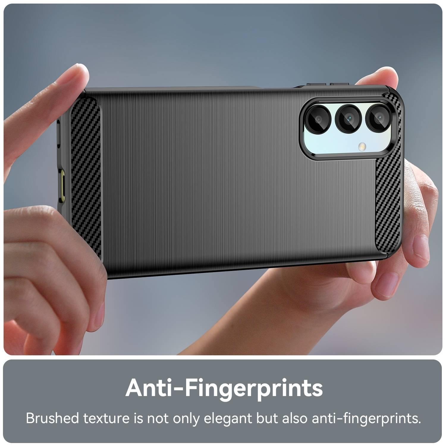 Für Samsung Galaxy A56 / A36 Carbon Brushed Design Textur TPU Hülle Schwarz