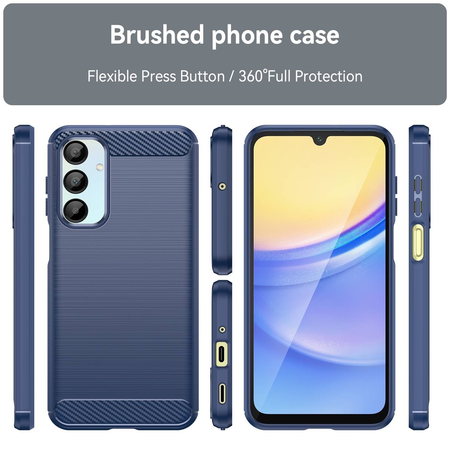 Für Samsung Galaxy A56 / A36 Carbon Faser Design Textur TPU Hülle Cover Blau