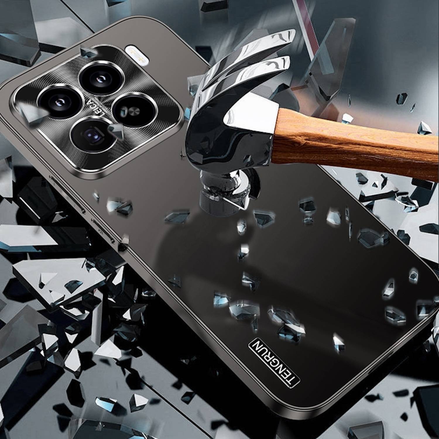 Für Xiaomi 15 Streamer Series Feinmattes Metall Design Optik Handy Hülle Case Tasche Lila