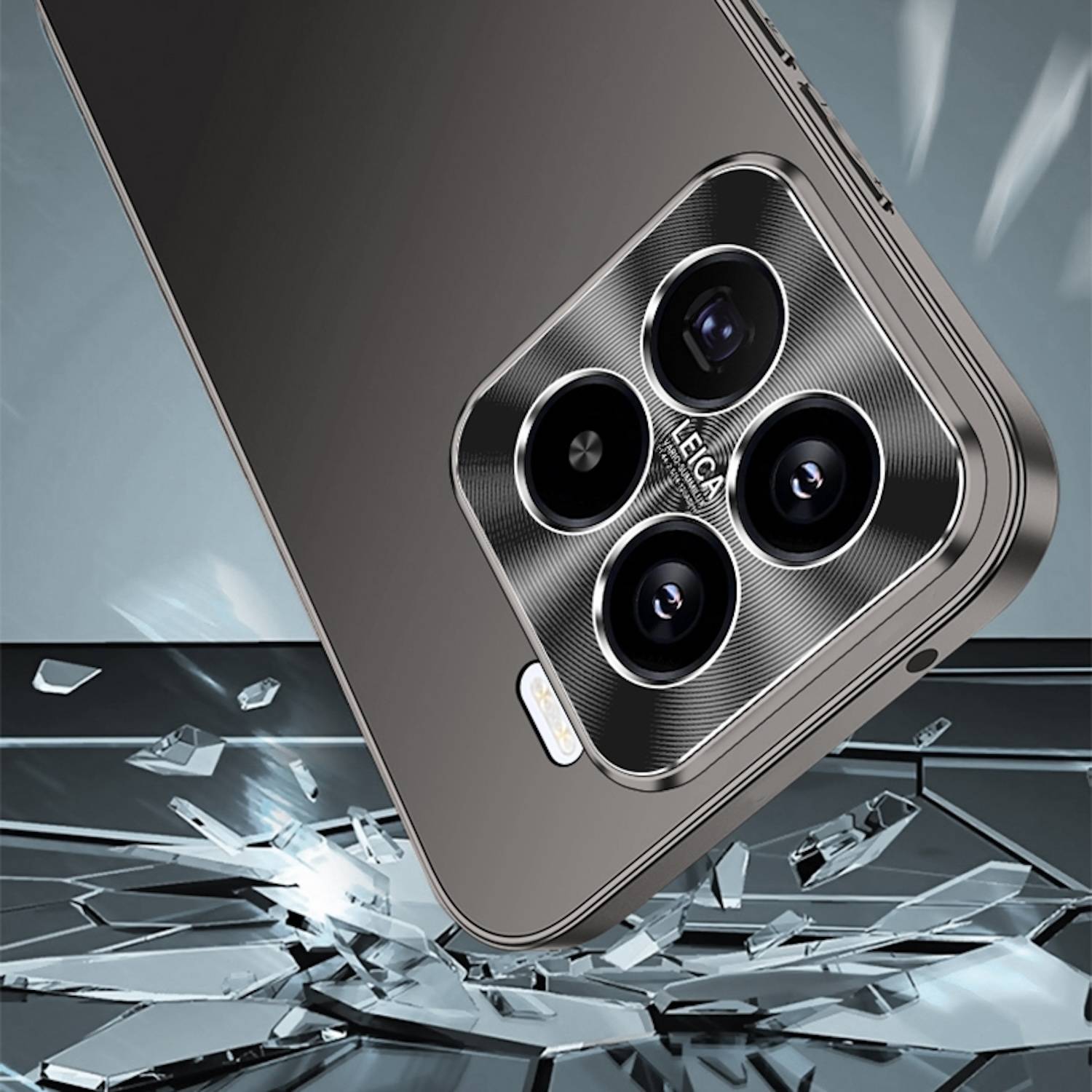 Für Xiaomi 15 Pro Streamer Series Feinmattes Metall Design Optik Handy Hülle Case Tasche Silber