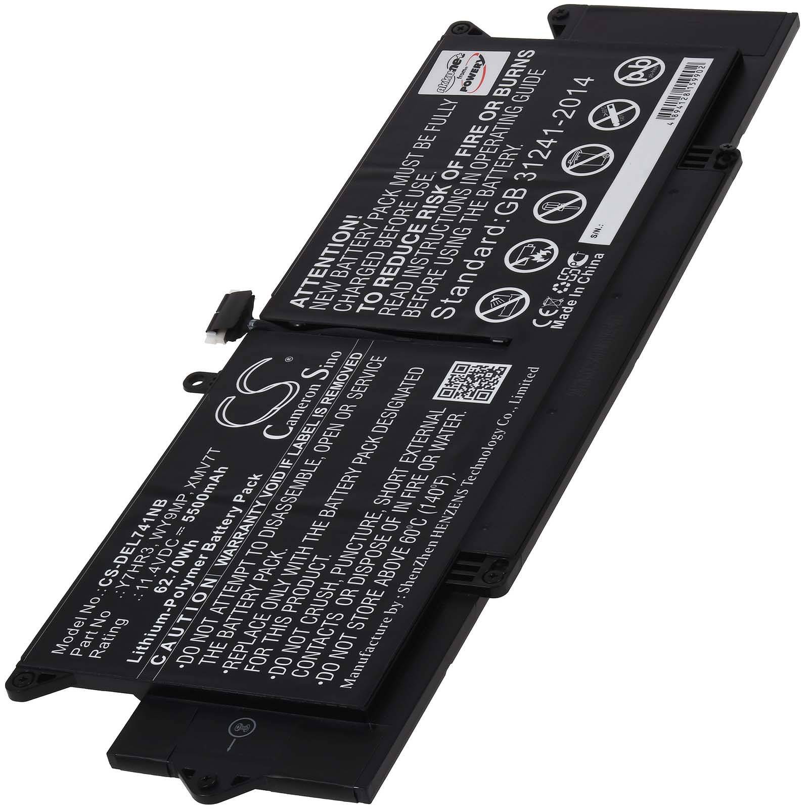 Powery Akku kompatibel mit Dell Typ 35J09, 11,4V, Li-Polymer