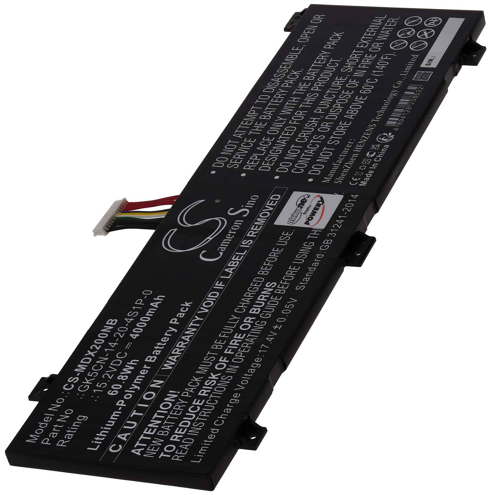 Powery Akku für Tongfang UMI Pro3 Laptop, 15,2V, Li-Polymer