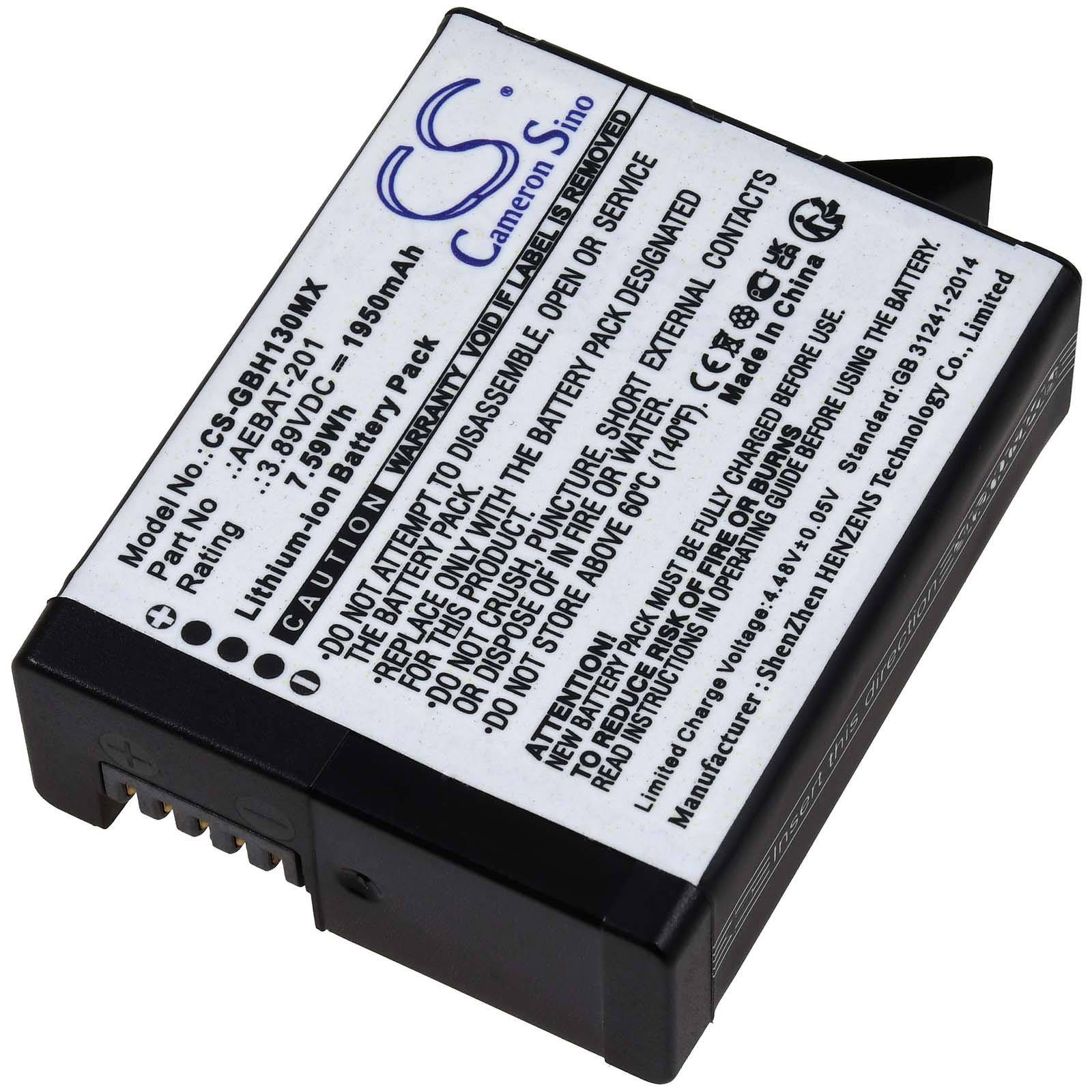 Powery Akku kompatibel mit GoPro Typ AEBAT-201, 3,89V, Li-Ion