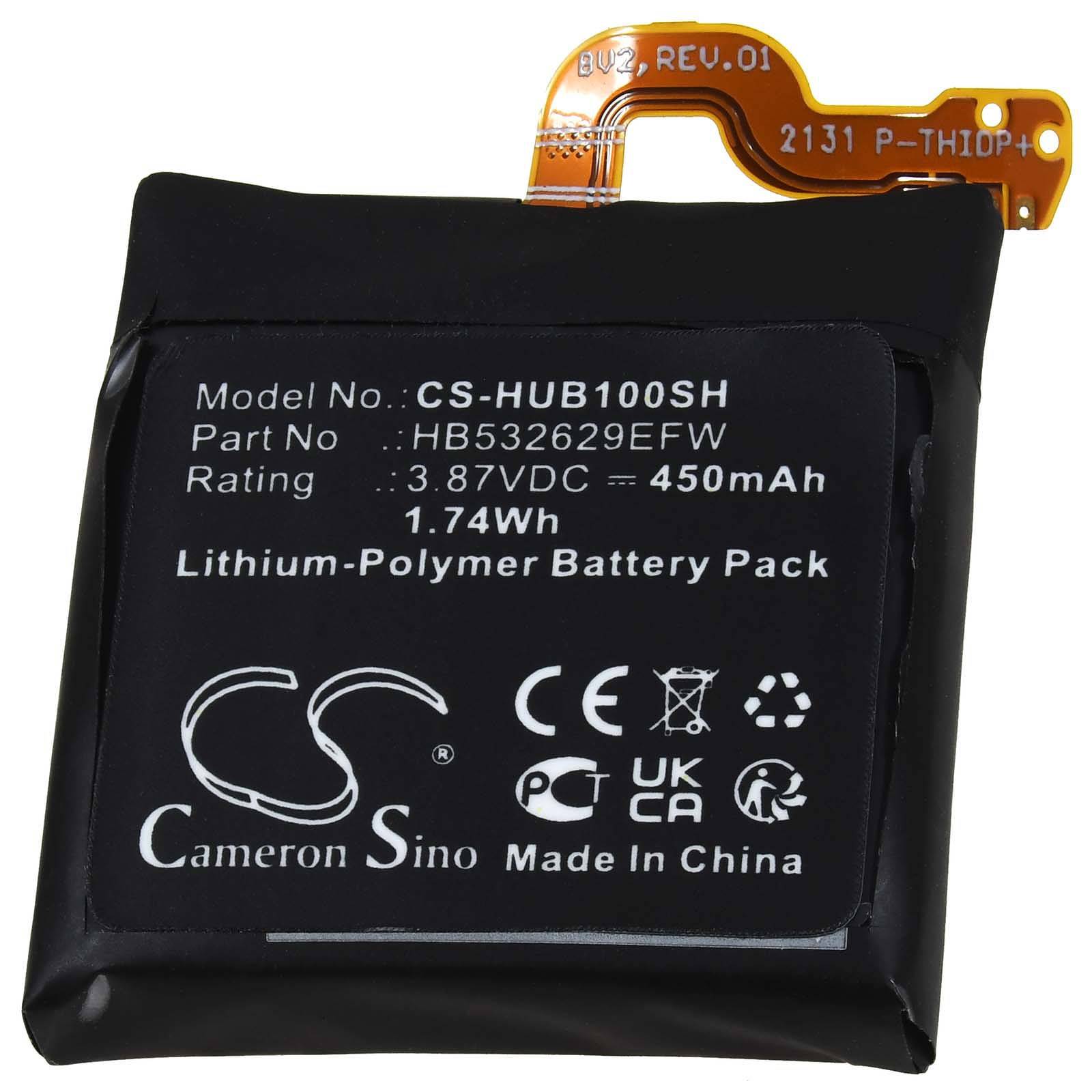 Powery Akku für Huawei RUN-B19 Smartwatch, 3,87V, Li-Polymer