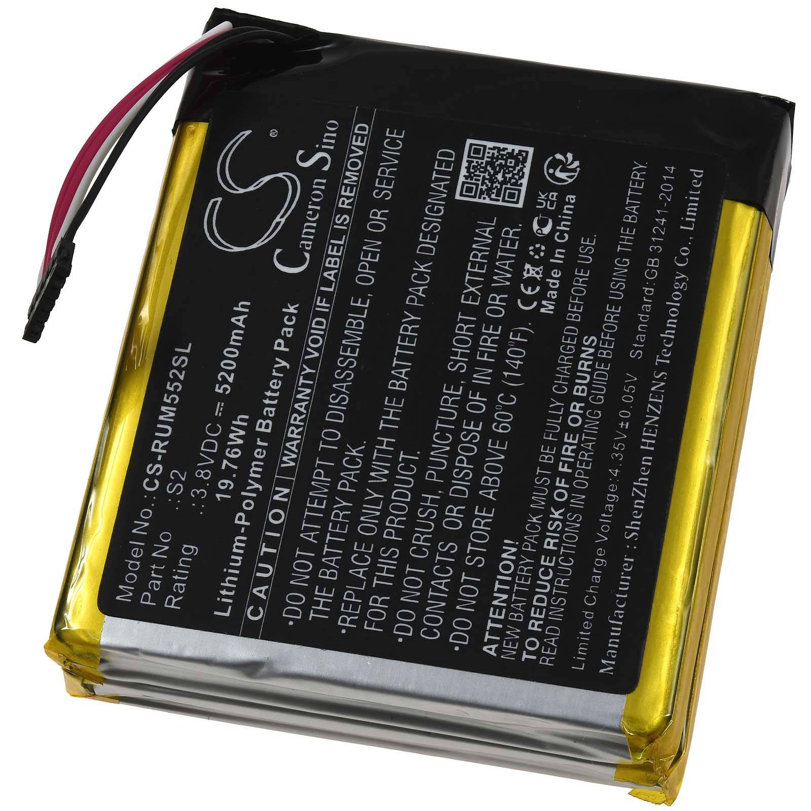 Powery Akku kompatibel mit Ring Typ S2, 3,8V, Li-Polymer