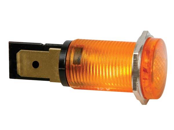 KONTROLL-LAMPE - RUND - GELB/ORANGE - 12 V - 14 mm