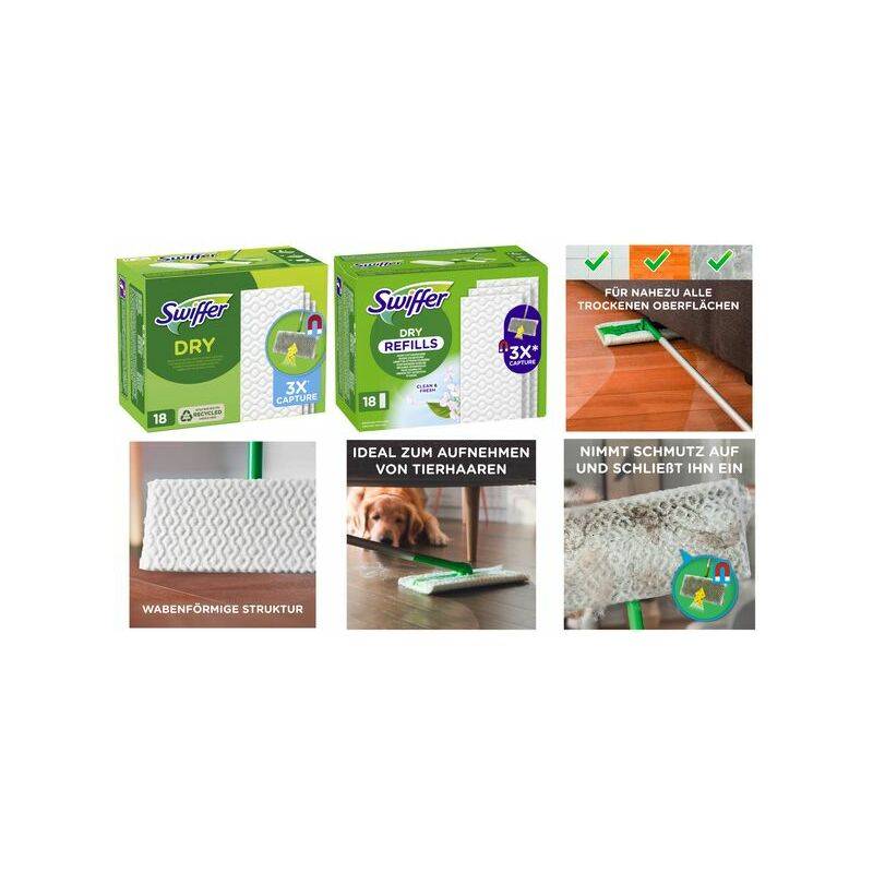 Swiffer Trocken-Bodenwischtücher mit Febrezeduft, 72er Pack