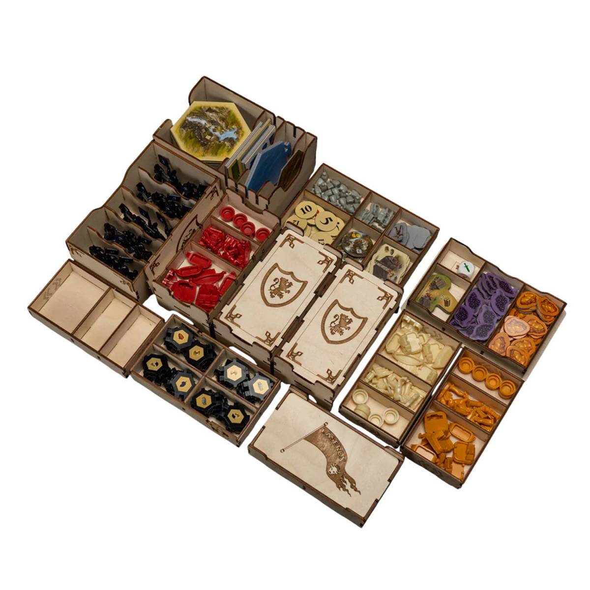 Laserox Insert für Catan Entdecker & Piraten + 5-6 Spieler-Erw. + Legende der Eroberer