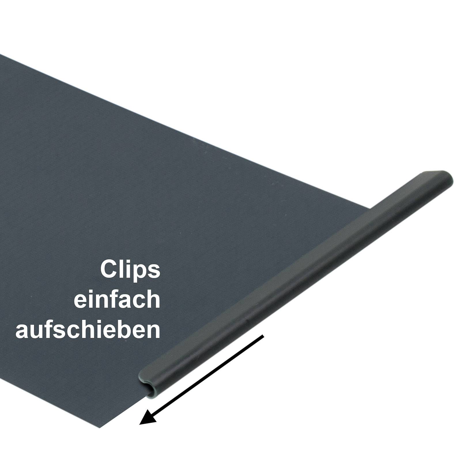 PVC Zaun Sichtschutzstreifen Klemmstreifen Schiene Clips Befestigung 25 Stück