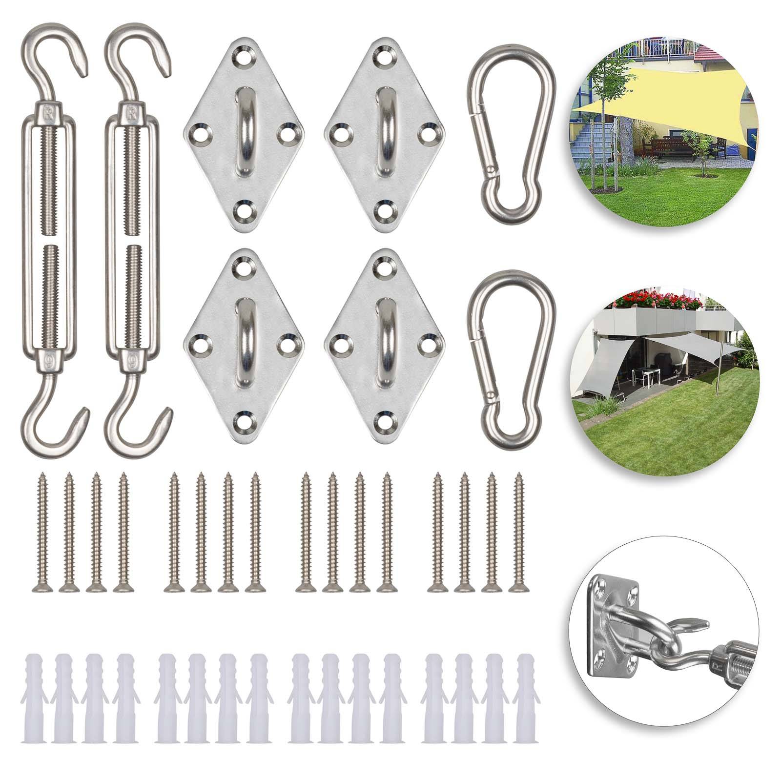 Sonnensegel Befestigungsset Aufbauset Edelstahl M6 Schrauben Montagezubehör