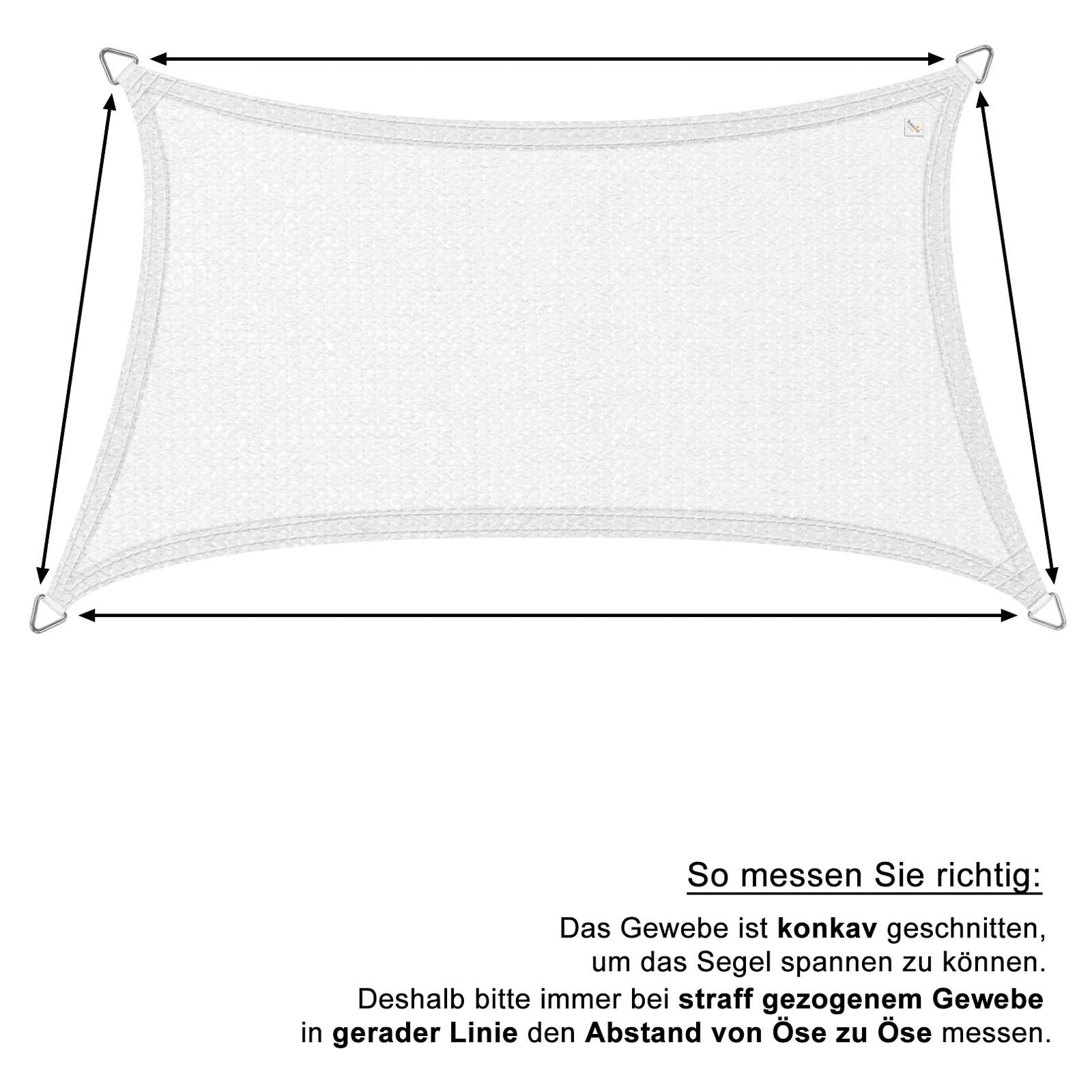 hanSe Sonnensegel Schattensegel Sonnenschutz UV-Schutz Recheck 2x3m Taupe