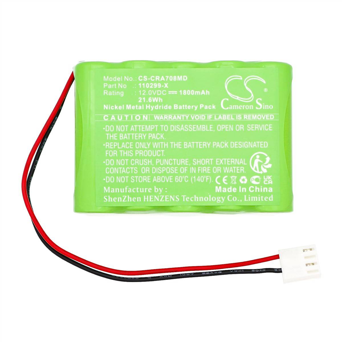Ersatzakku für Codan Argus Infusionspumpe A707V / A708V - 12 Volt 1800mAh Ni-MH