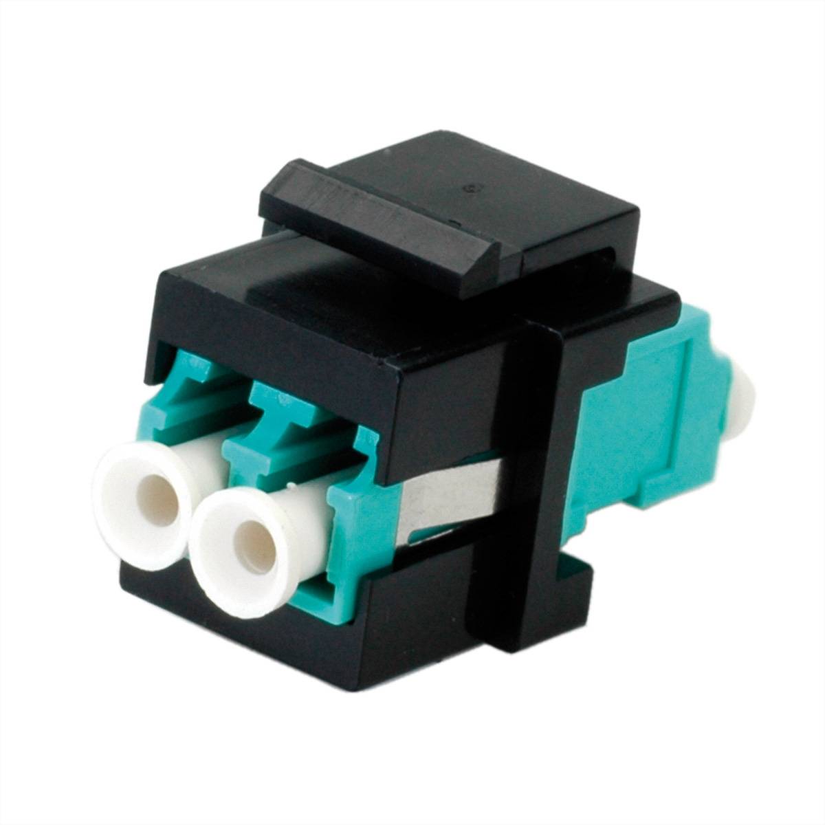 ROLINE Keystone LWL-Adapter LC/LC Duplex, Multimode, OM3 Anschlusstechnik FO Steckverbinder