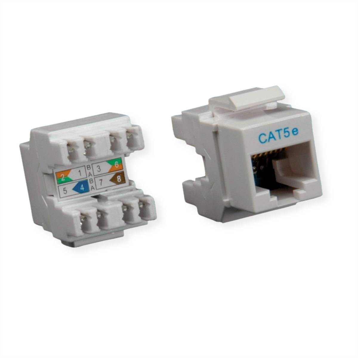 ROLINE Cat.5e (Class D) Keystone, RJ-45, ungeschirmt, lichtgrau Netzwerk-Infrastruktur Keystones &