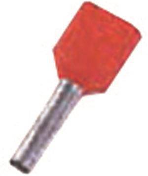 Intercable ICIAE1014Z Zwillings- aderendhülse 2x10qmm 14mm verzinnt rot (Inhalt 100 Stück)