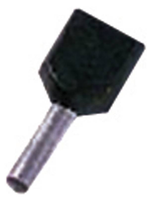 Intercable ICIAE158Z Zwillings- aderendhülse 2x1,5qmm 8mm schwarz (Inhalt 100 Stück) Kabelschuhe