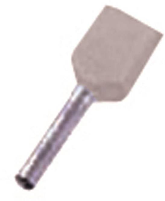 Intercable ICIAE0758Z Zwillings- aderendhülse 2x0,75qmm 8mm grau (Inhalt 100 Stück) Kabelschuhe