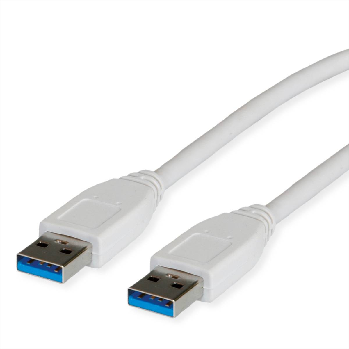 VALUE USB 3.2 Gen 1 Kabel, Typ A-A, weiß, 1,8 m Kabel USB & Lightning