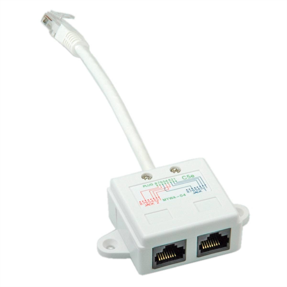 VALUE T-Adapter Cat.5e (Class D), UTP Anschlusstechnik TP Netzwerk-Adapter