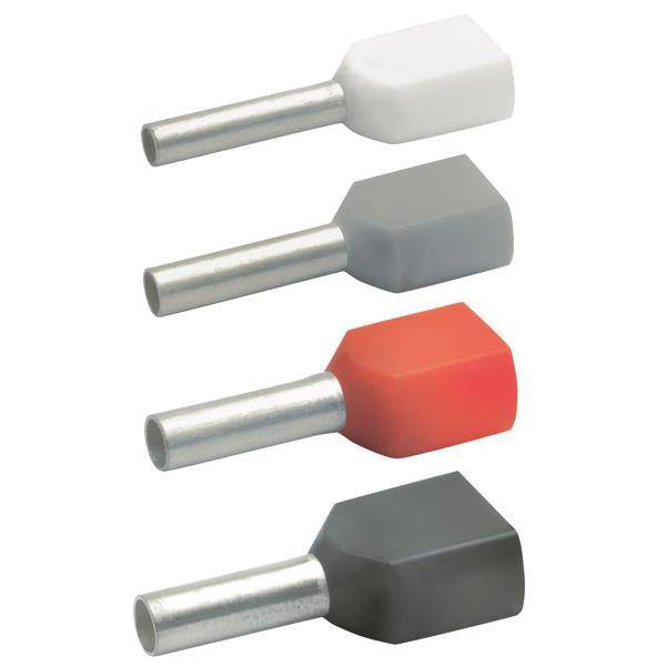 KLAU Zwill-AE-Hülsen 8718 2X1,0-8 rot (Inhalt 100 Stück) Install.Baumaterial Verlegesys/Verbi.Mat