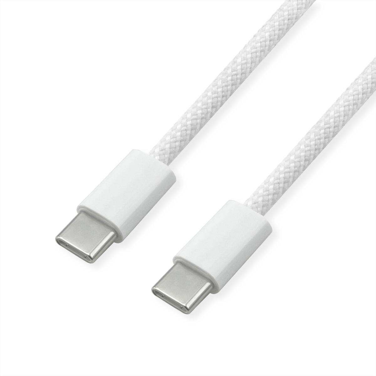 VALUE USB 2.0 Kabel, Typ C-C, ST/ST, 60W, weiß, 3 m Kabel USB & Lightning
