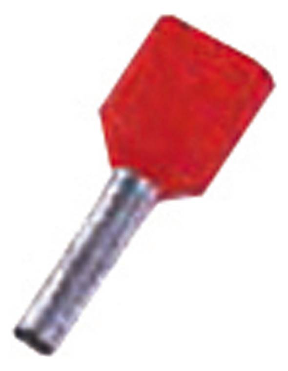 Intercable ICIAE110Z Zwillings- aderendhülse 2x1qmm 10mm verzinnt rot (Inhalt 100 Stück)