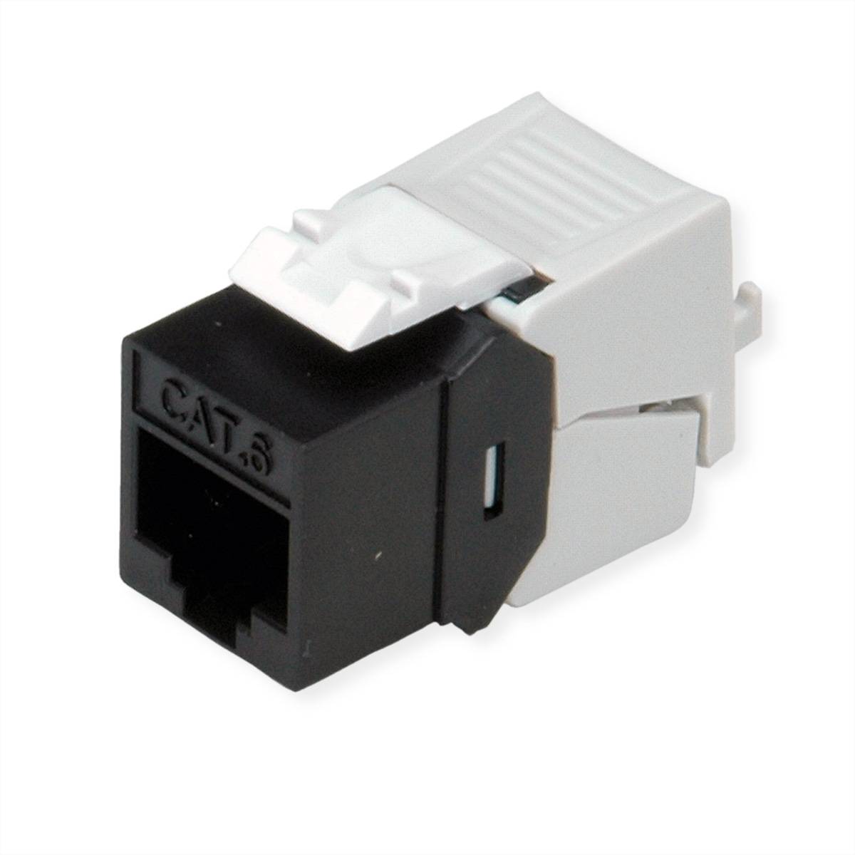 ROLINE Cat.6 (Class E) Keystone, ungeschirmt, werkzeuglos, SLIM, schwarz Netzwerk-Infrastruktur &