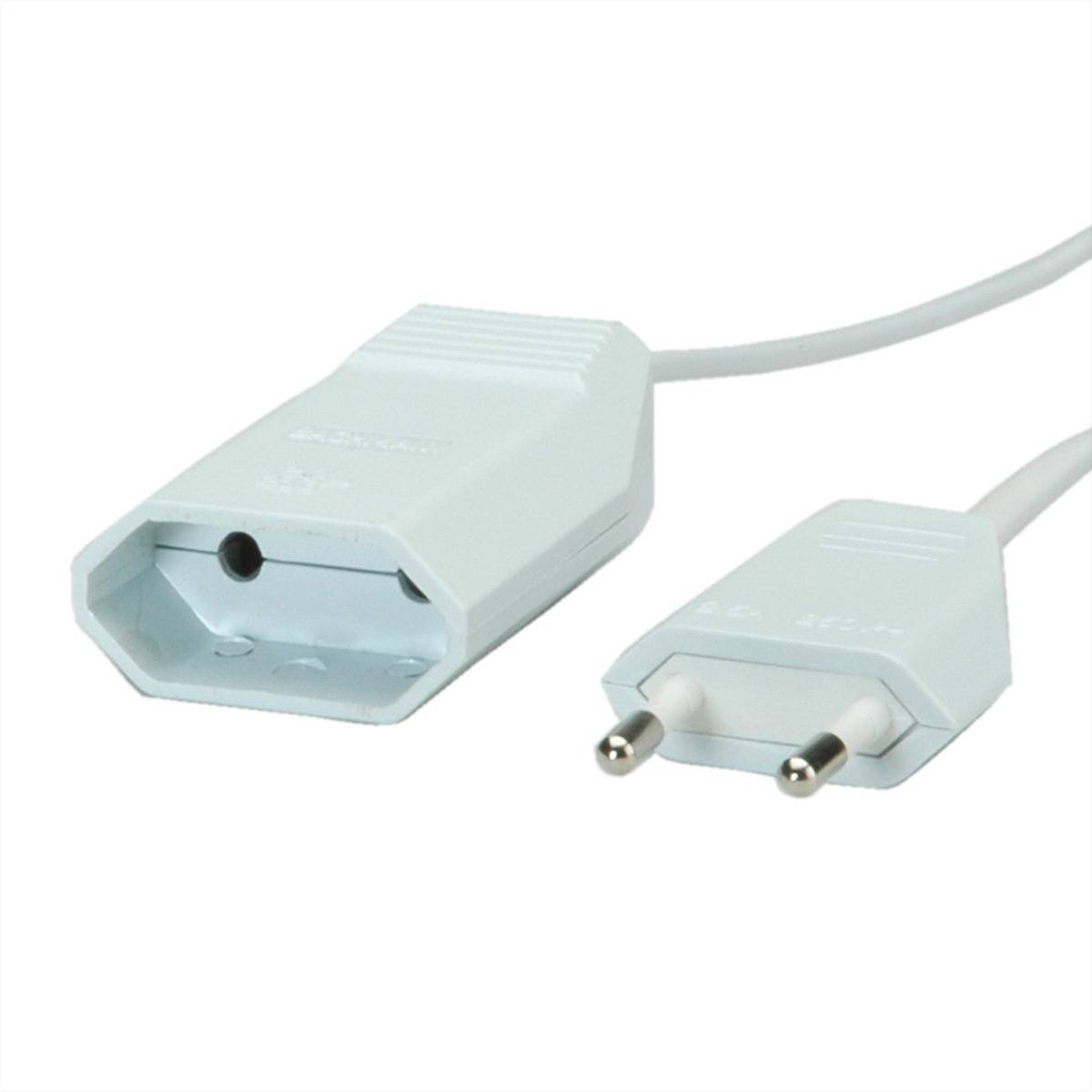 BACHMANN Euro-Verlängerung 230V/2,5A, weiß, 3 m Kabel Stromkabel extern