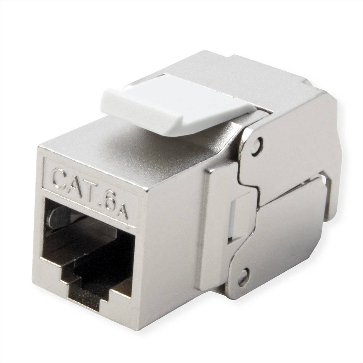 ROLINE Cat.6A (Class EA) Keystone, RJ-45, geschirmt, werkzeuglos, silberfarben Keystones &