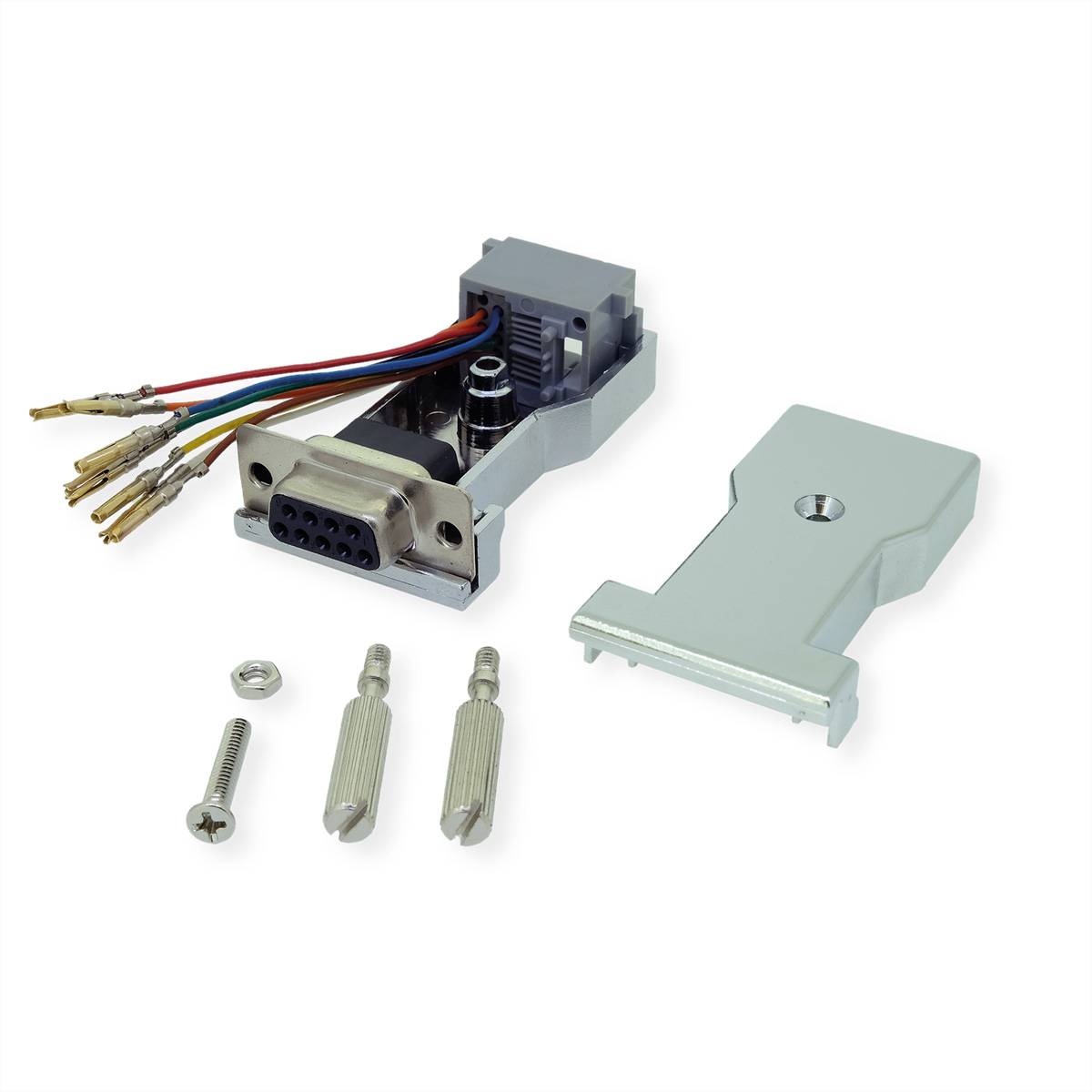 ROLINE DB9 Buchse-RJ45 Buchse 8P/8C 8Ltg., silberfarben Adapter, Terminatoren, Konverter RS232 zu