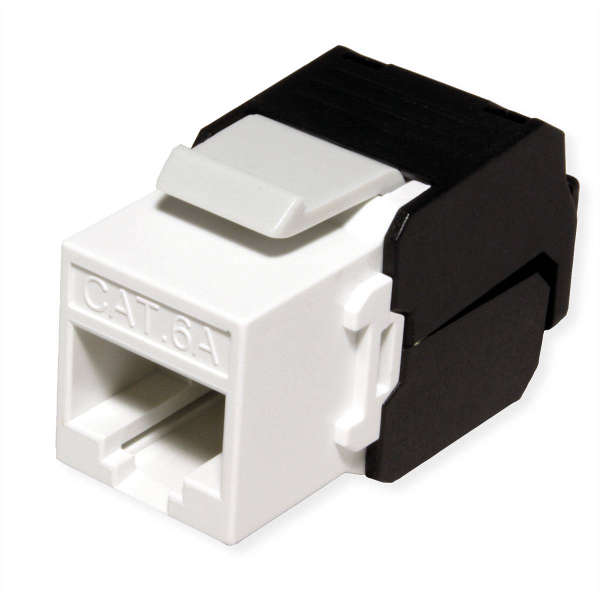 ROLINE Cat.6A (Class EA) Keystone, ungeschirmt, werkzeuglos, weiss Netzwerk-Infrastruktur Keystones