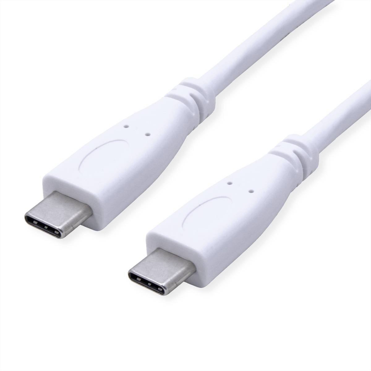 VALUE USB 3.2 Gen 2 Kabel, USB C-C, ST/ST, 4K UHD-1, 10Gbit/s, Emark, 100W, weiß, 1 m Kabel USB &