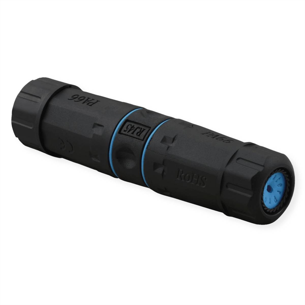 VALUE RJ-45 Kupplung geschirmt, Cat.6 (Class E), Outdoor/Industrie, schwarz Netzwerk-Infrastruktur &